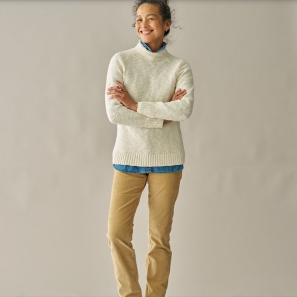 L.L. BEAN Women's Cotton Ragg Funnel Neck Pullover Knit Sweater‎ Medium NEW Cozy - Picture 11 of 11